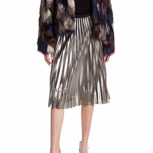 NEW Willow & Clay silver pleated midi skirt